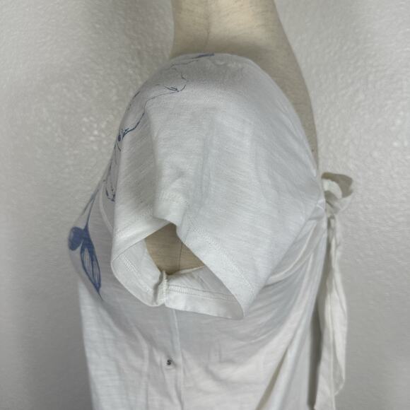 American Eagle Top Women Small Indie Bella Y2K Graphic Tee Tie Back Twilightcore - Picture 7 of 16